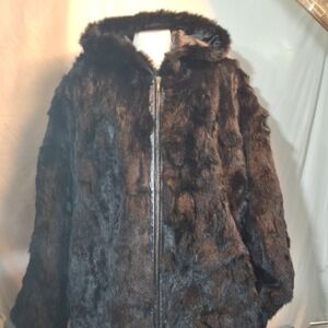 Luxurious Black Rabit Fur Coat
